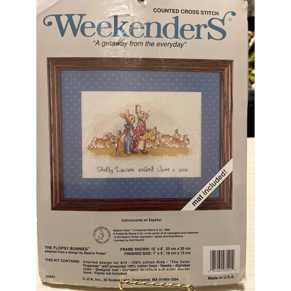 Weekenders Getaway Cross Stitch #03541 Flopsy Bunnies Beatrix Potter Mat RARE - Picture 1 of 2